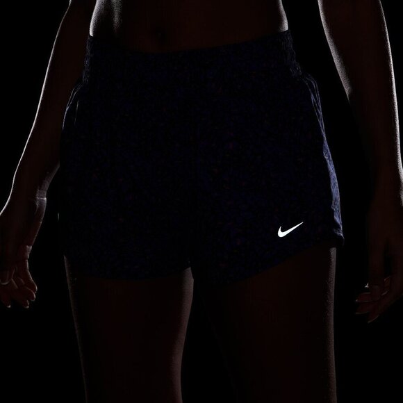 NWT Nike One Dri-FIT Mid-Rise 3" Brief Lined Purple Printed Running Shorts - Picture 7 of 8